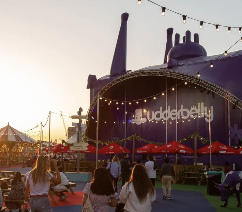 Underbelly's Abattoir at George Sq Edinburgh during the Edinburgh Fringe festival