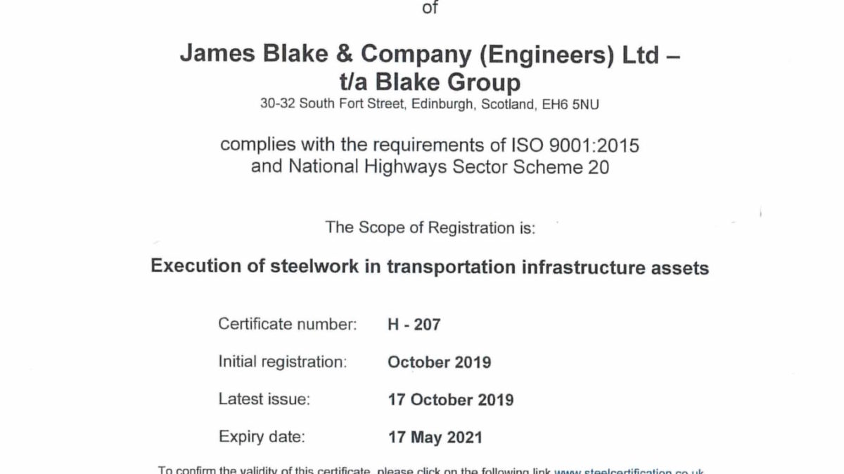 Steel Construction Certification Scheme NHSS20