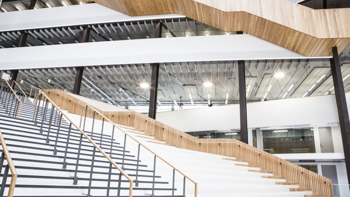 Entry stairs at City of Glasgow College by Blake Group