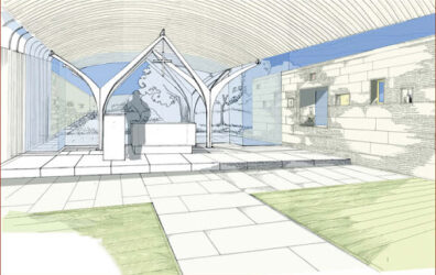 Architectural drawing of Saint Albert’s Chapel in George Square Edinburgh