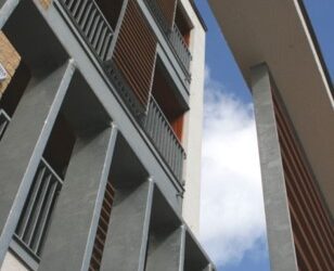 Steel balconies and screens on Miller Homes flats in Edinburgh by Blake Group