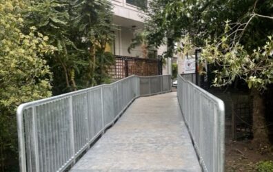Steel railings and walkway Botanics Edinburgh by Blake Group
