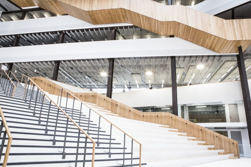 City of Glasgow College interior showing staircases and balustrades by Blake Group