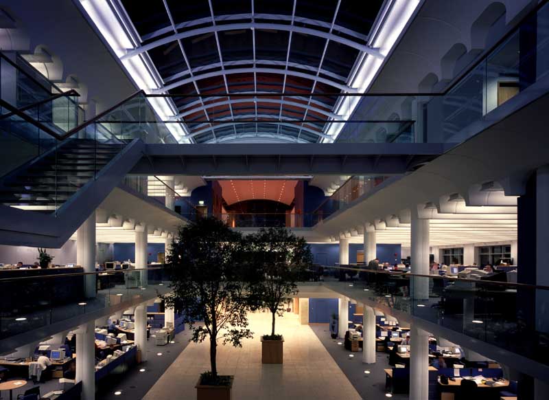 Interior of Barclay House showing metal work, staircases and railings by Blake Group