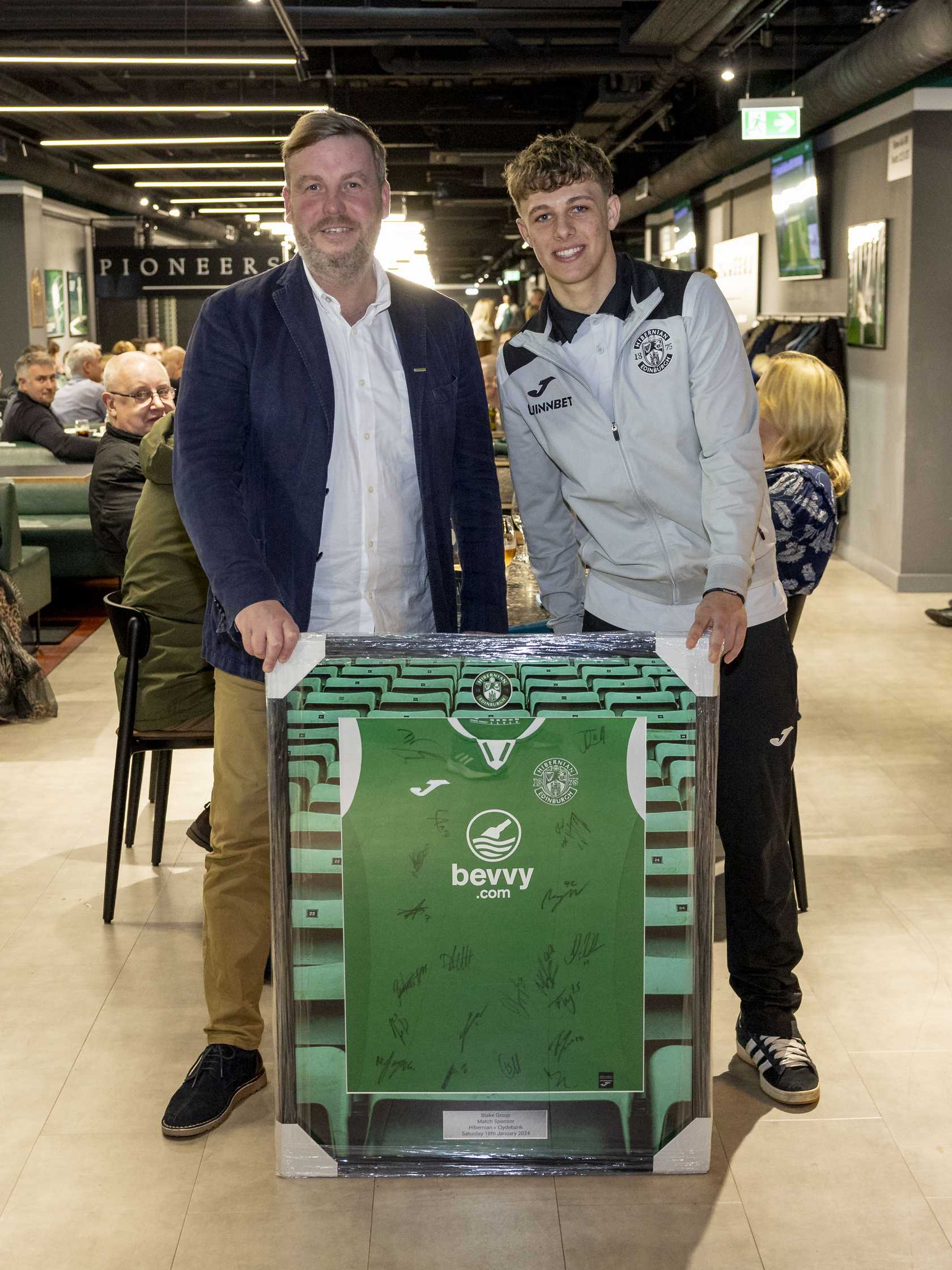 Image at Hibernian FC where Blake Group were Main Sponsors at the recent Hibs v Clydebank Scottish Cup Match