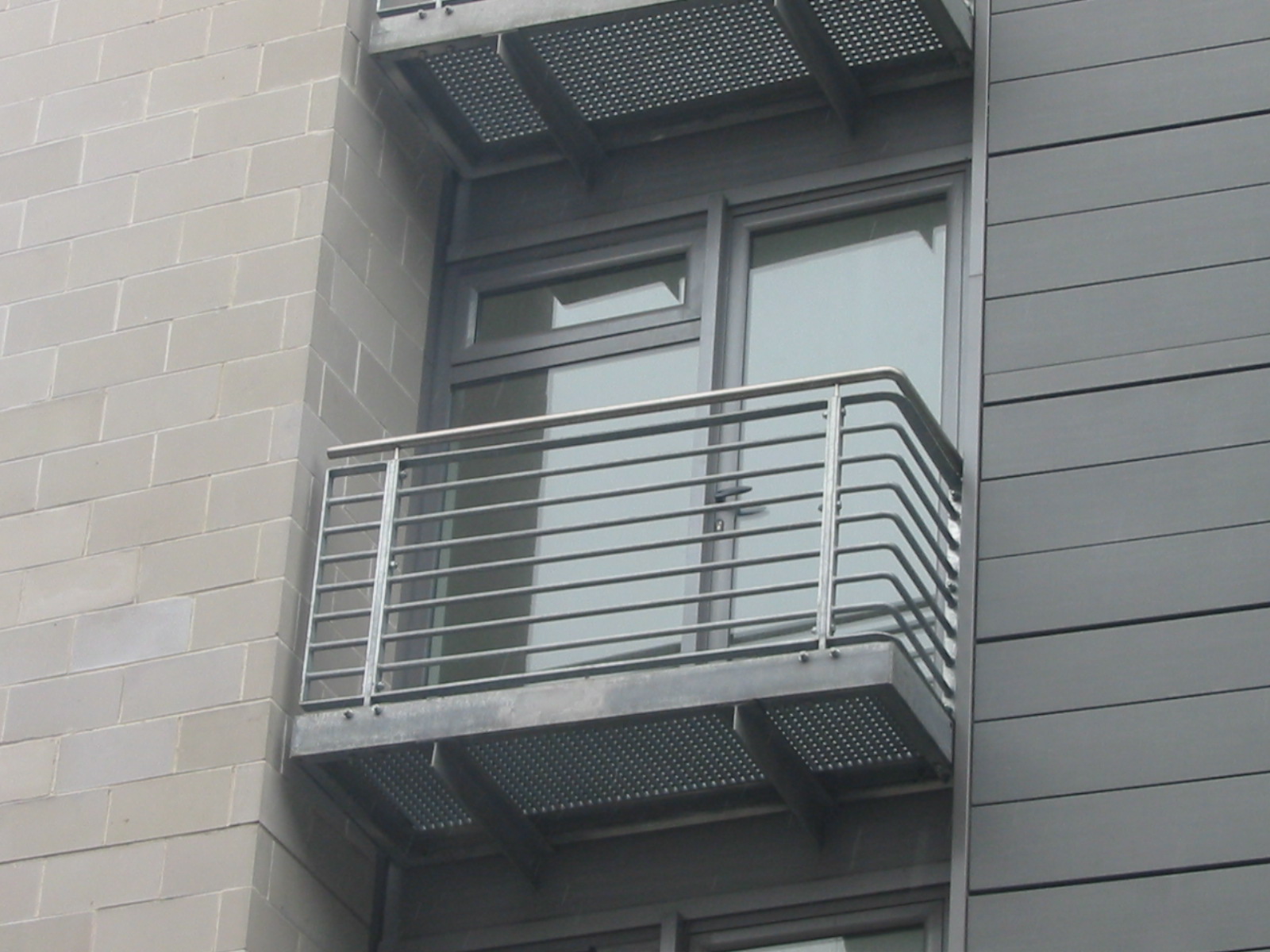 Metal balcony on a Scottish flat made by Blake Group in Edinburgh. 208 Clyde Street, Glasgow