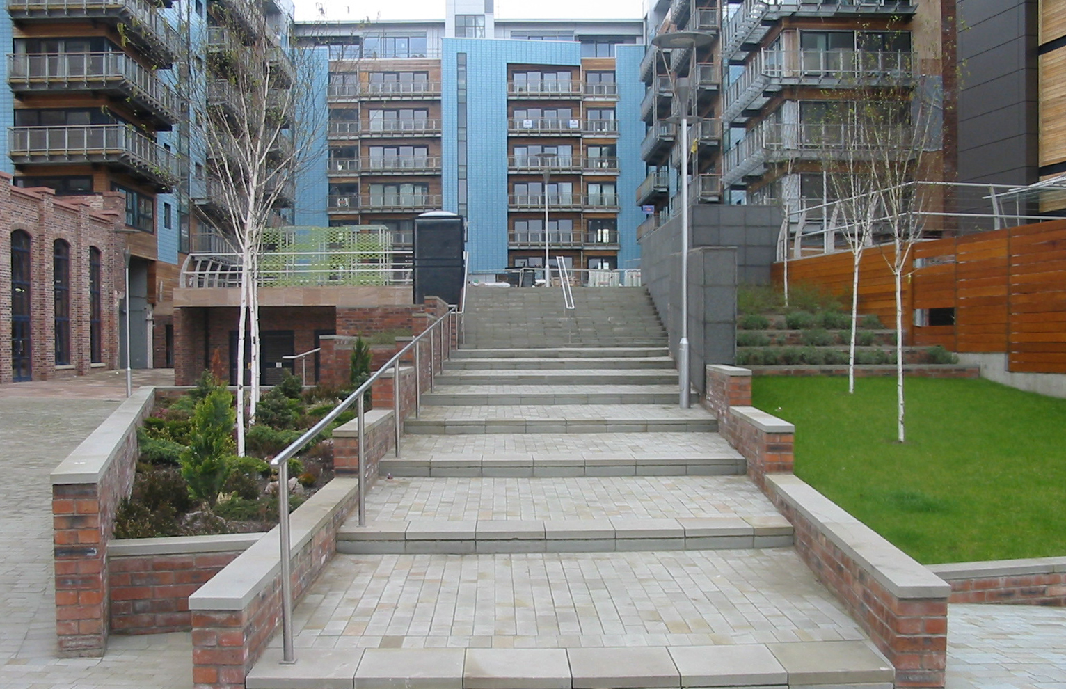 Metal handrails made by Blake Group at the Breadalbane Street flats in Edinburgh